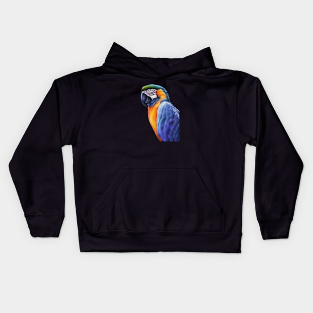 Macaw Kids Hoodie by Tim Jeffs Art